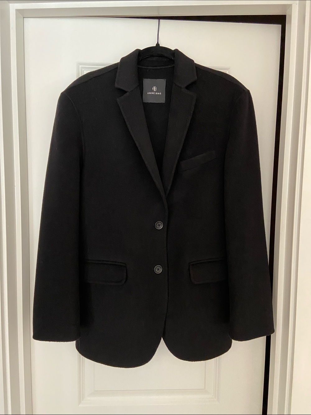 Anine Bing Quinn Blazer-Black Cashmere Blend